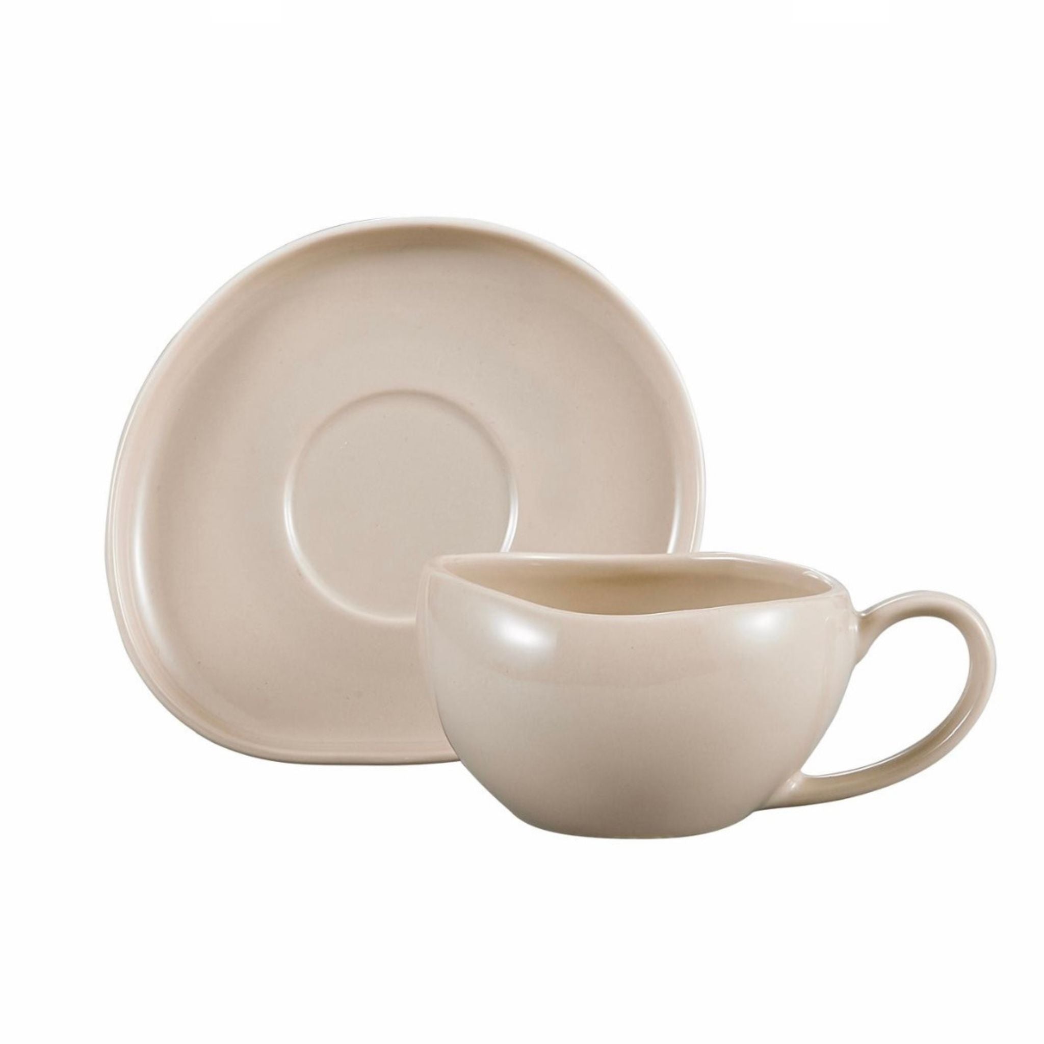 Wave Beige Kaffeetassen Set 12-teilig