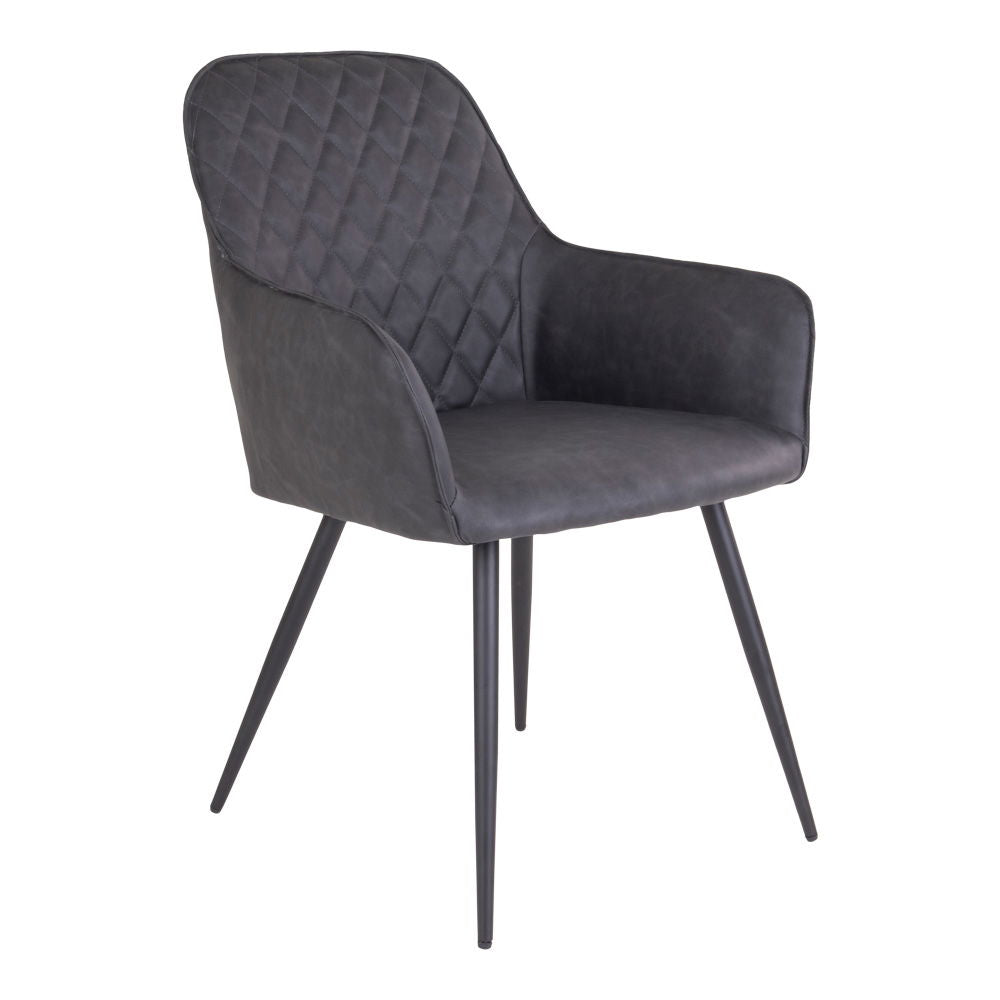 Harbo Esszimmerstuhl 2er Set – Samt, schwarz, schwarze Beine, 65 × 57 × 87 cm