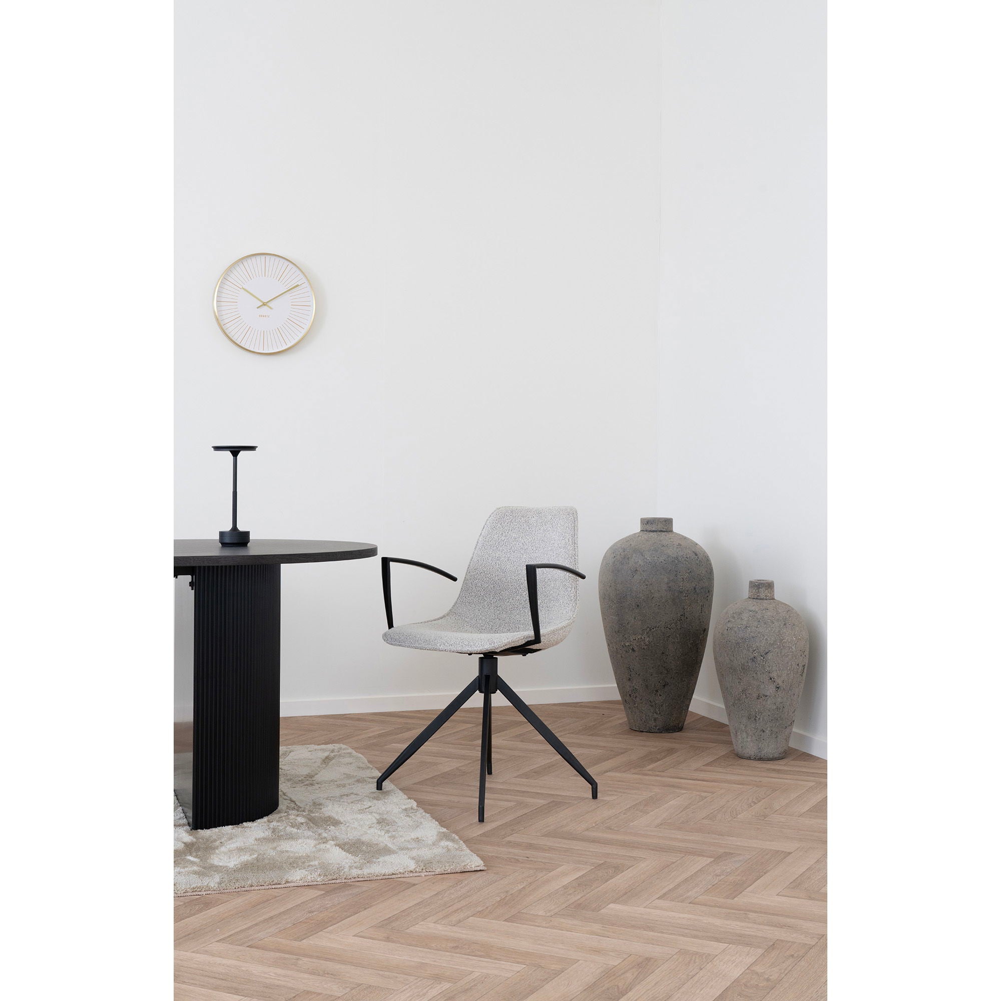 Monaco Esszimmerstuhl 2er Set – Drehstuhl aus Bouclé, 56x48x86 cm