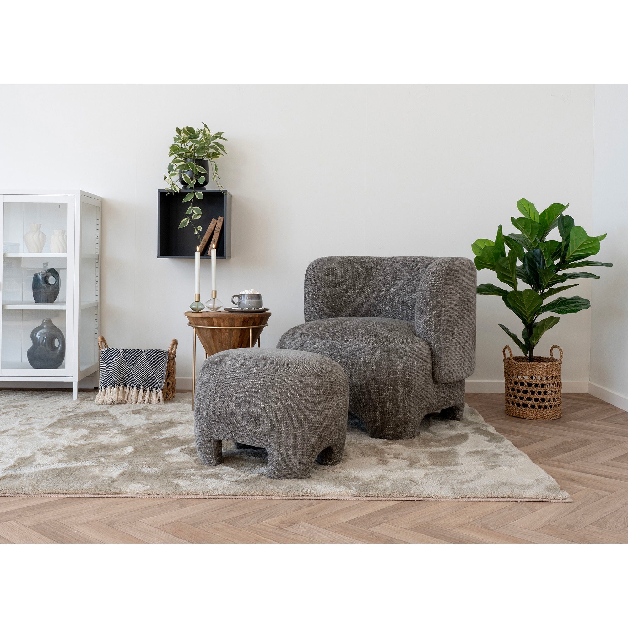 Nazare – Loungesessel in Grau, 79 × 77 × 72 cm