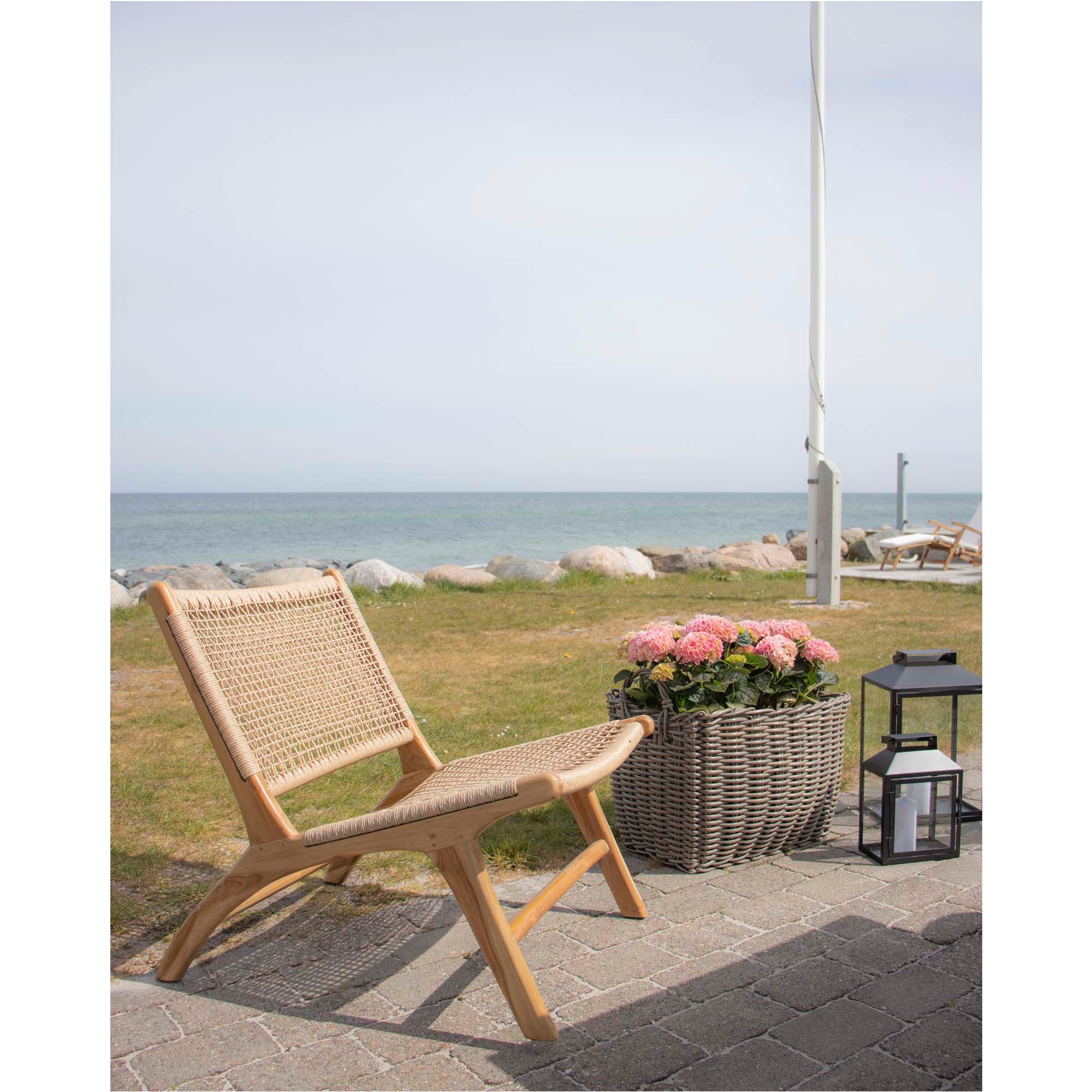 Derby – Loungesessel aus Teak und Rattan, natur, 80x60x73 cm