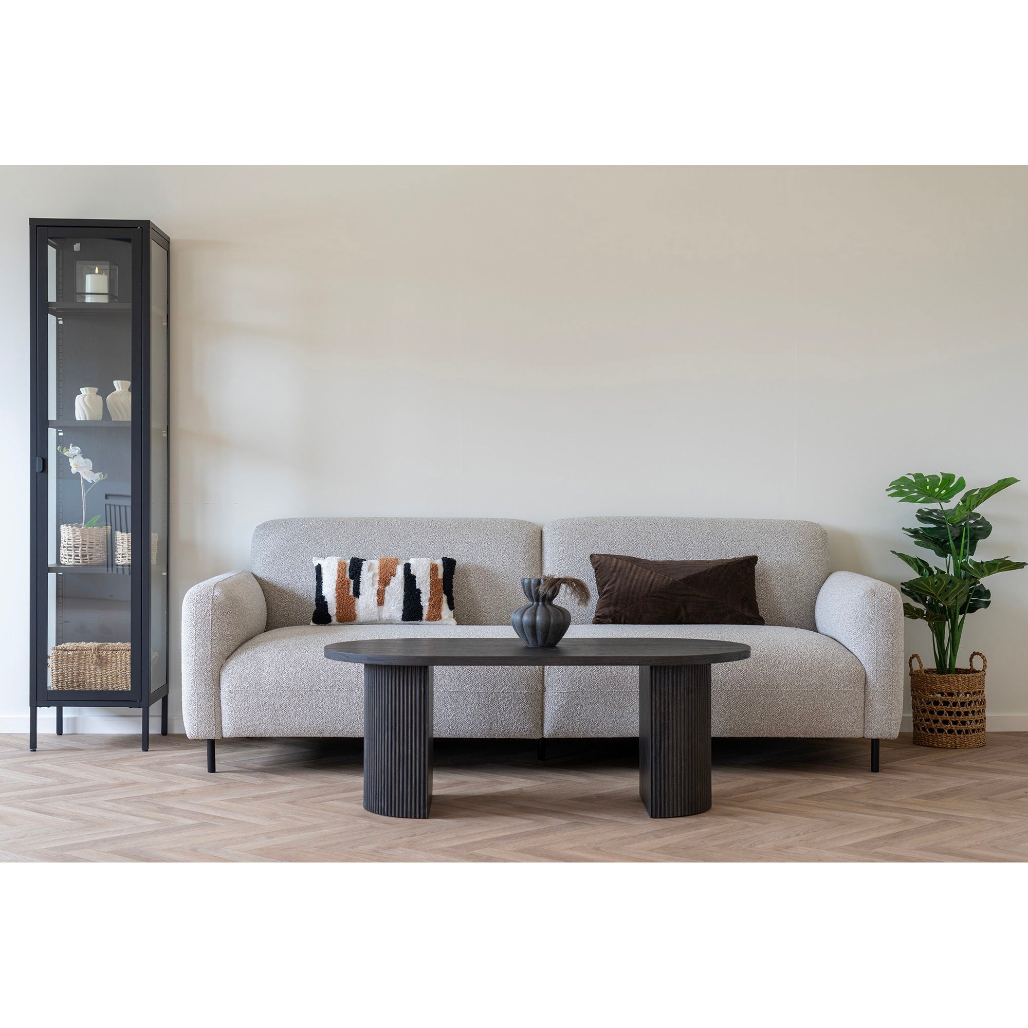 Salvador – 3-Sitzer Sofa Bouclé, hellgrau