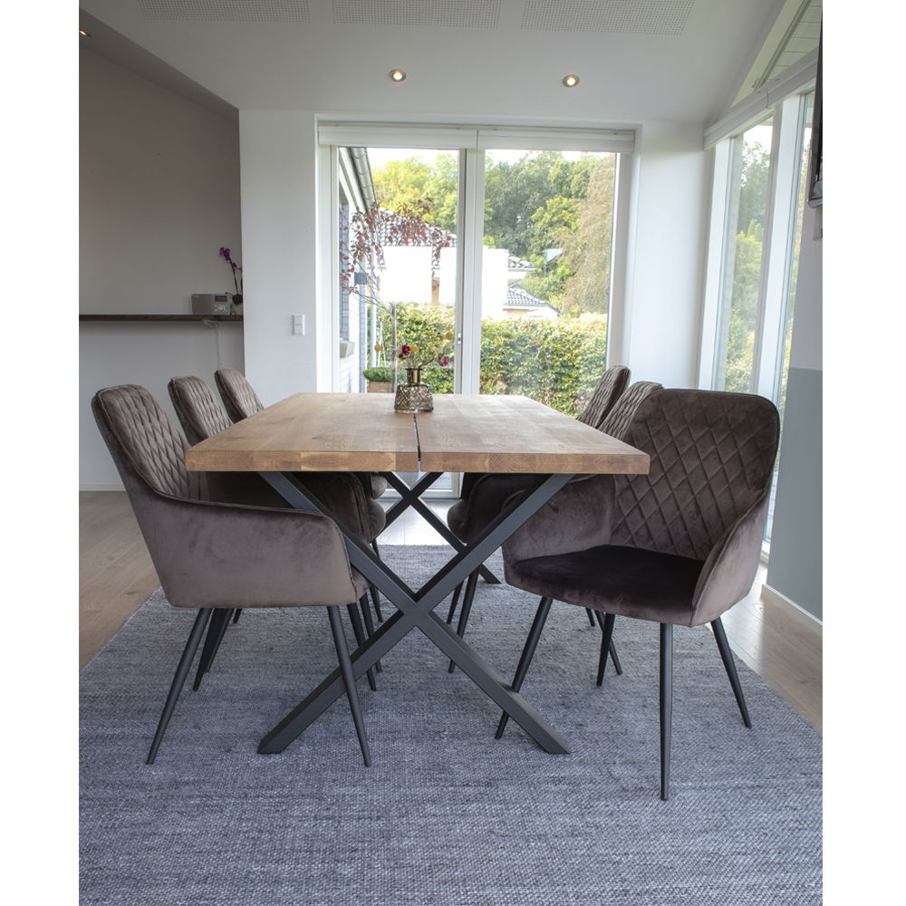 Montpellier – Esstisch, echte Eiche & Stahl, 200 × 95 × 75 cm