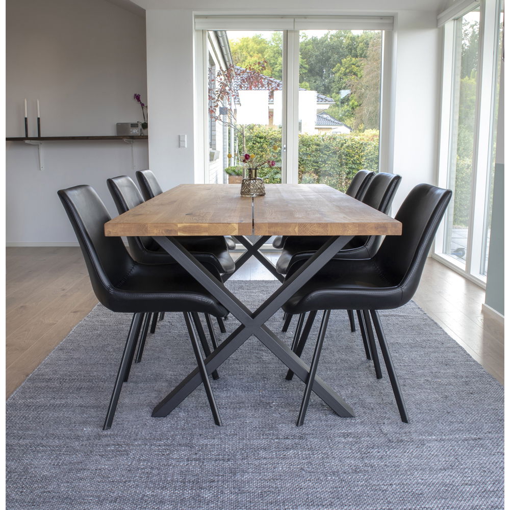 Montpellier – Esstisch, echte Eiche & Stahl, 200 × 95 × 75 cm