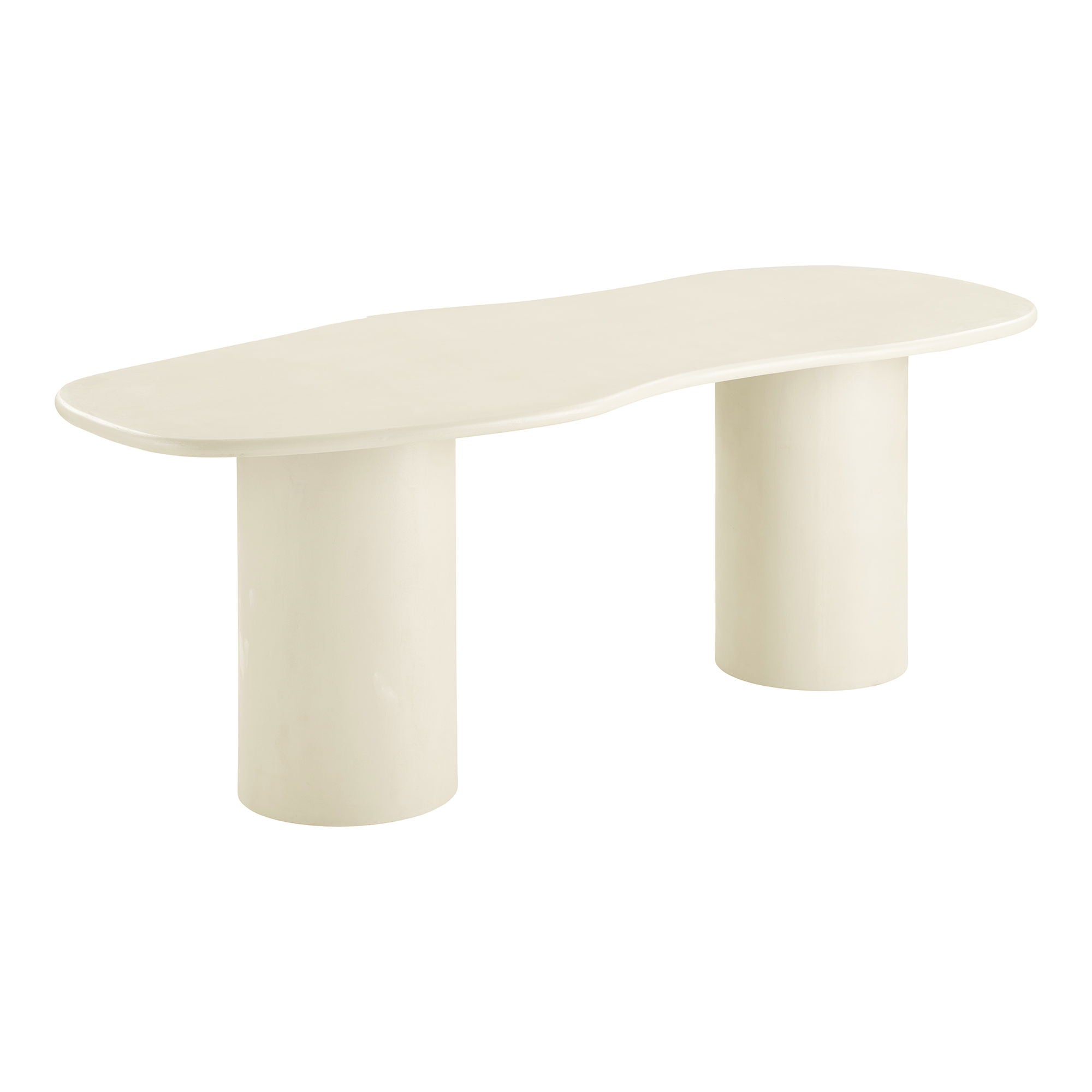 Maranola – Ovaler Esstisch in Betonoptik, MDF & Zement, Hellgrau