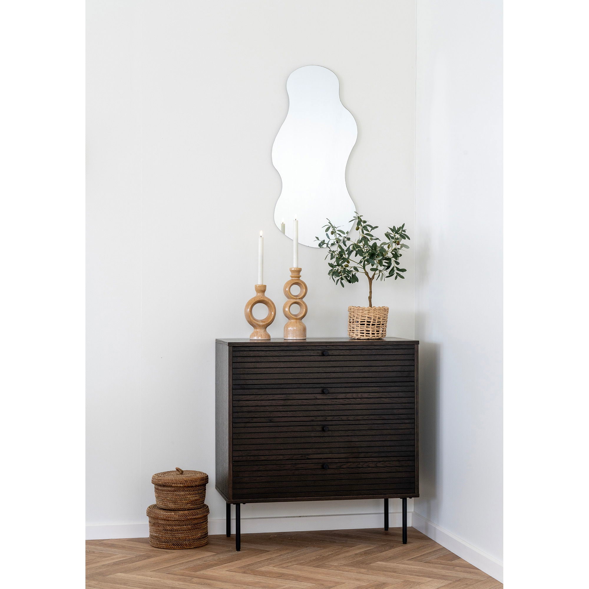 Kyoto – Kommode mit 4 Schubladen, Eichenfurnier, 80 × 40 × 85 cm