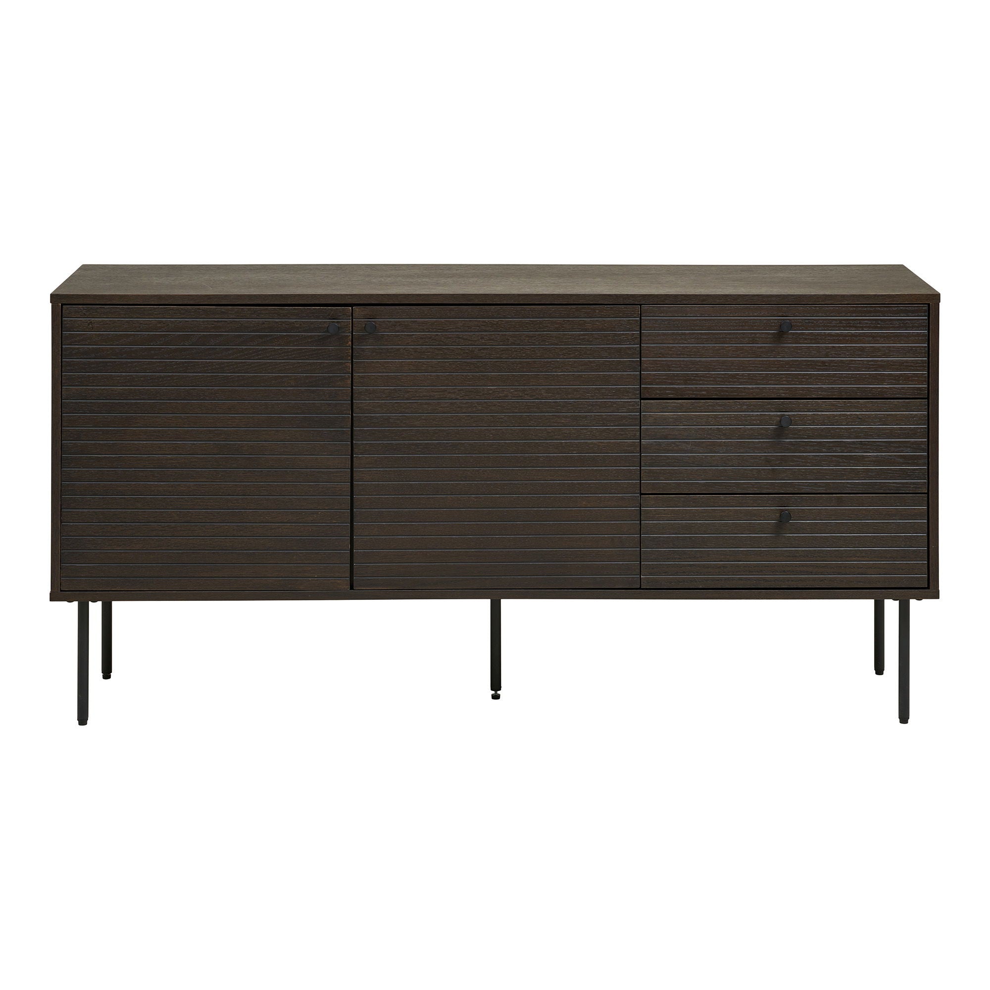 Kyoto – Sideboard mit 3 Schubladen 2 Türen, Eichenfurnier, 150 × 40 × 74 cm