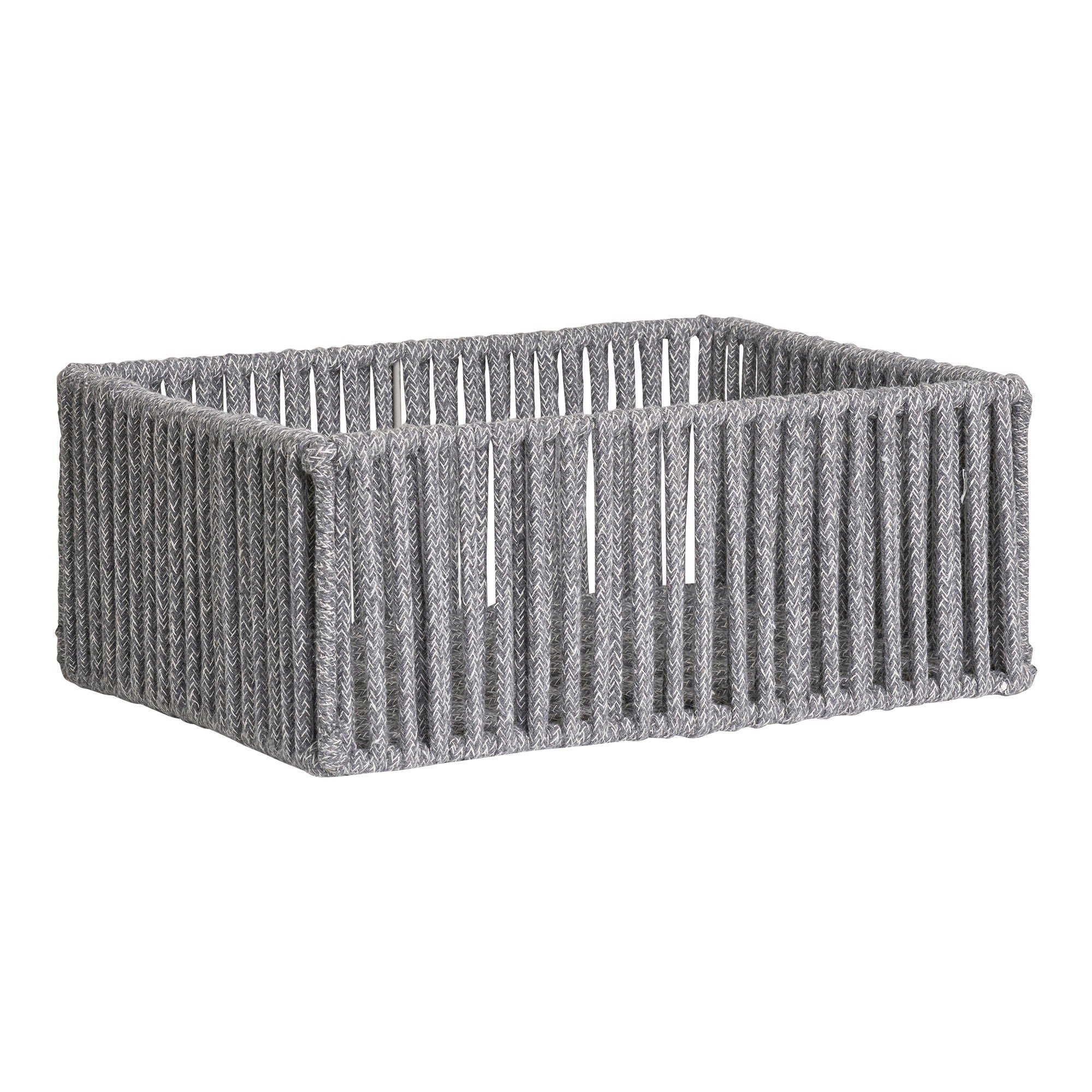 Arese – Aufbewahrungskörbe aus Baumwollseil und Metall, grau, Set aus 3