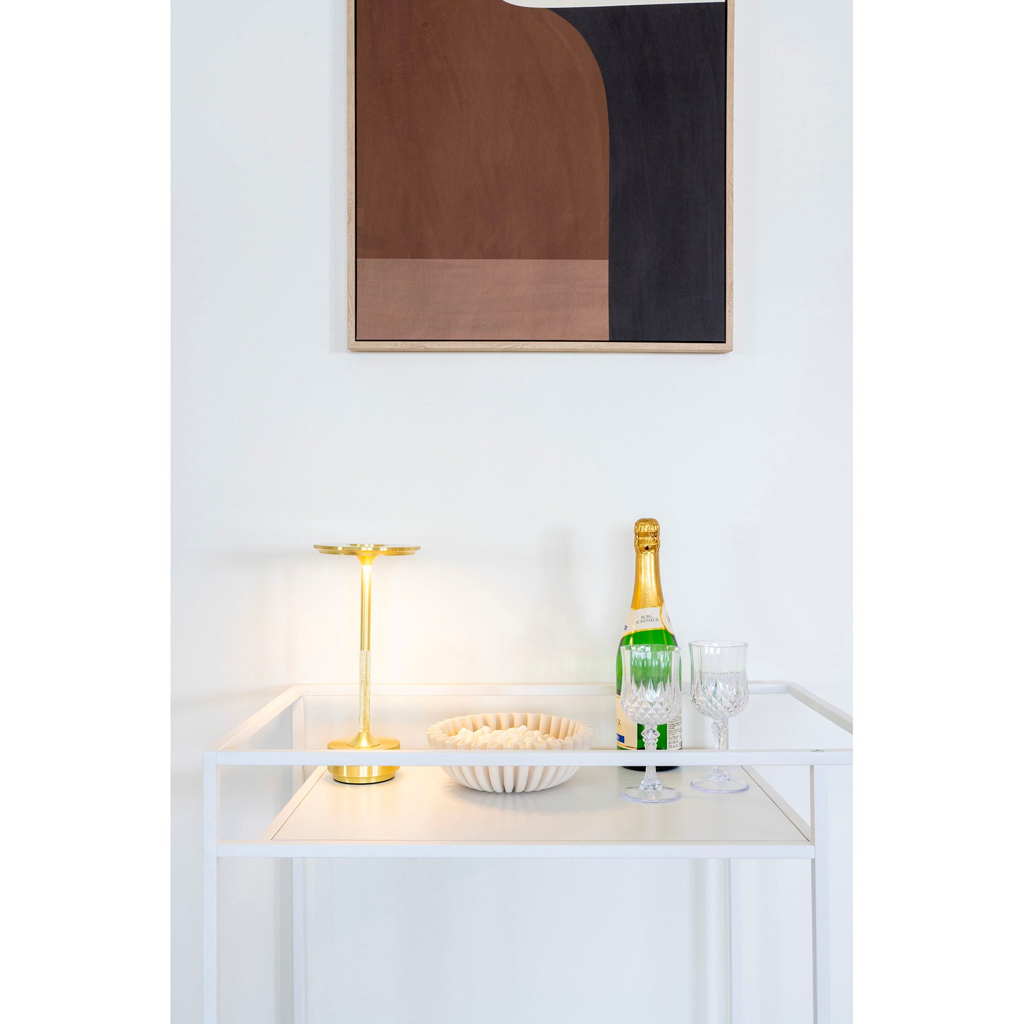 Ripple Schale – Polyresin, Beige, Ø 20 × 6,5 cm