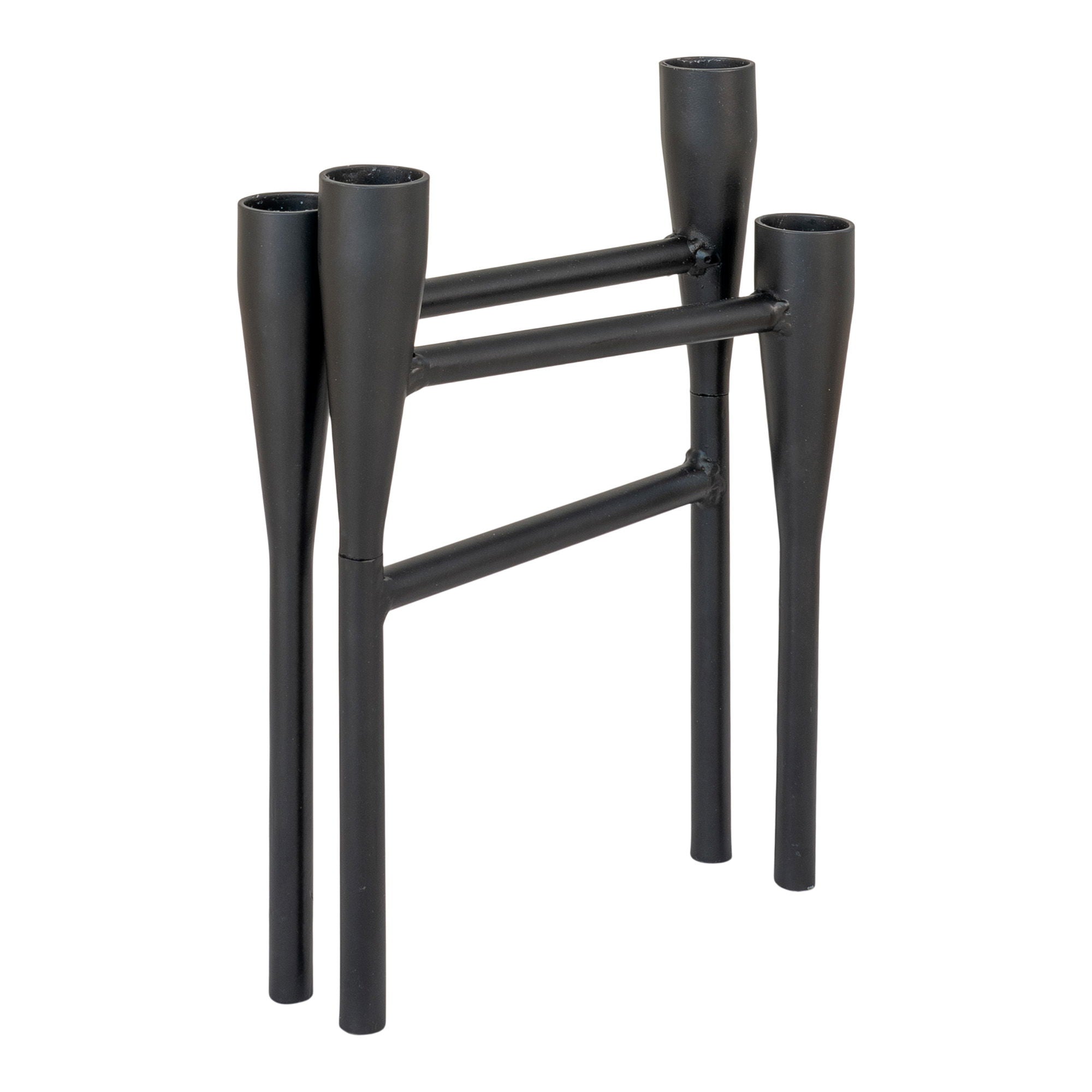Kerzenhalter, Metall, schwarz, 15×28×21 cm