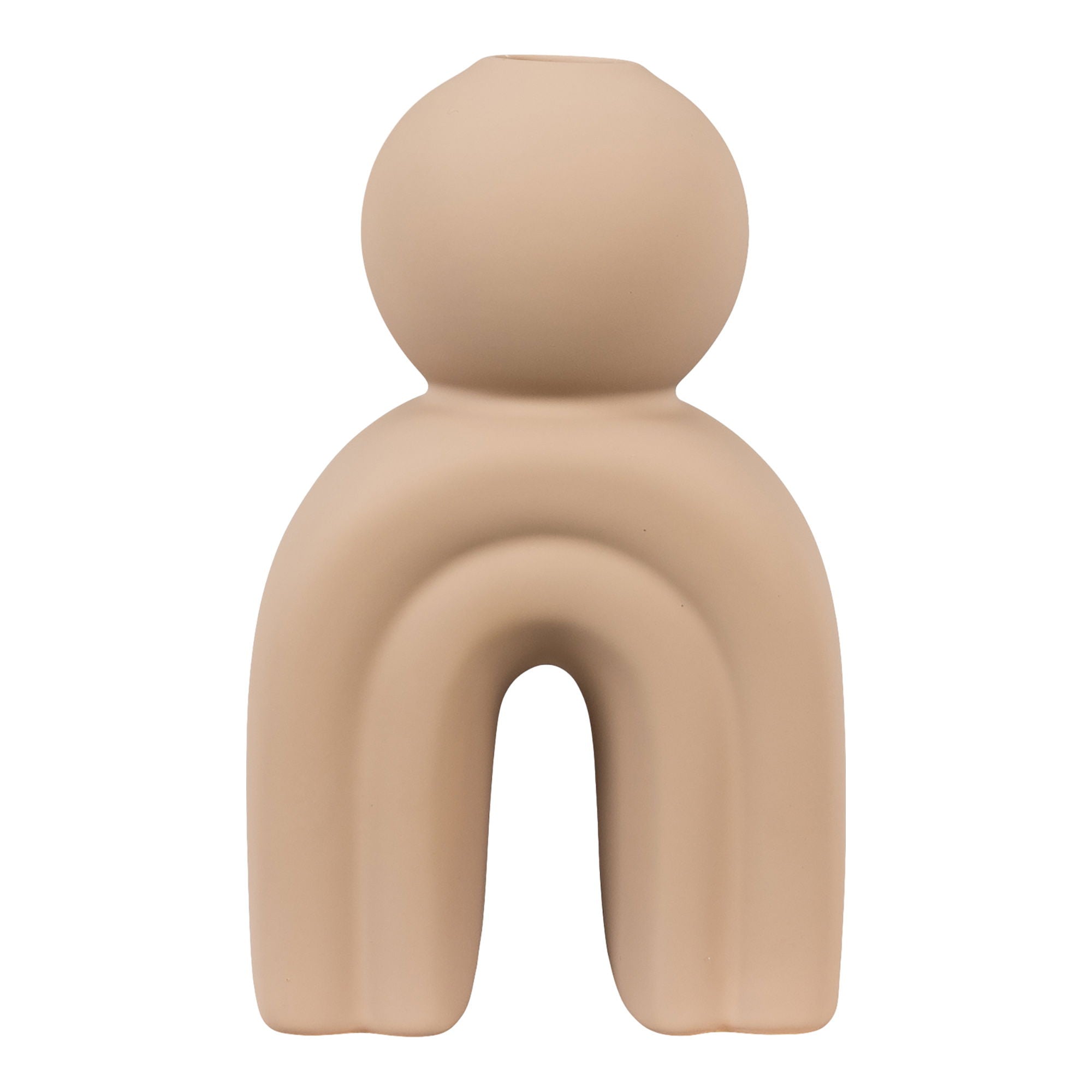 Kerzenhalter, Keramik, braun, 10,5×6,5×17 cm