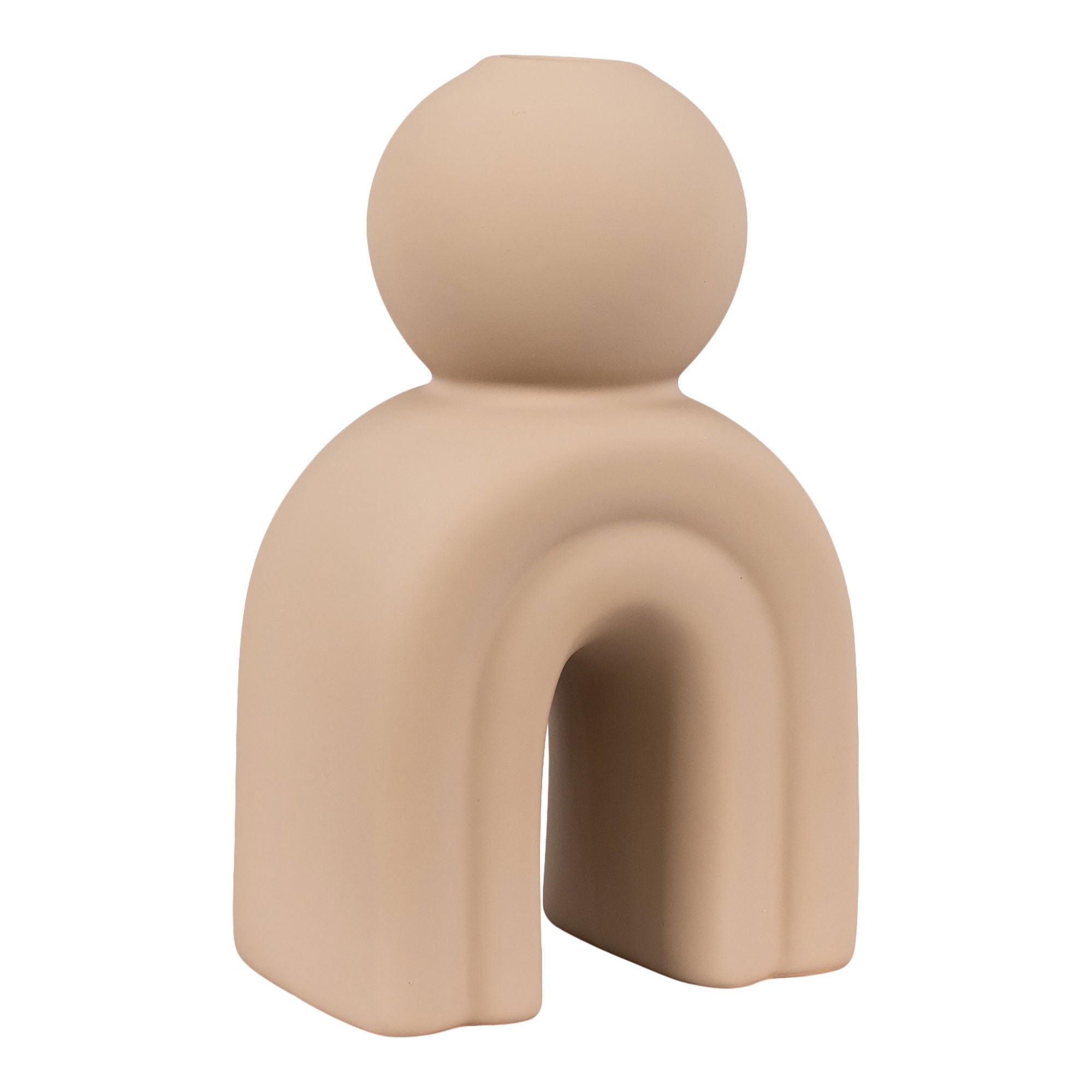 Kerzenhalter, Keramik, braun, 10,5×6,5×17 cm