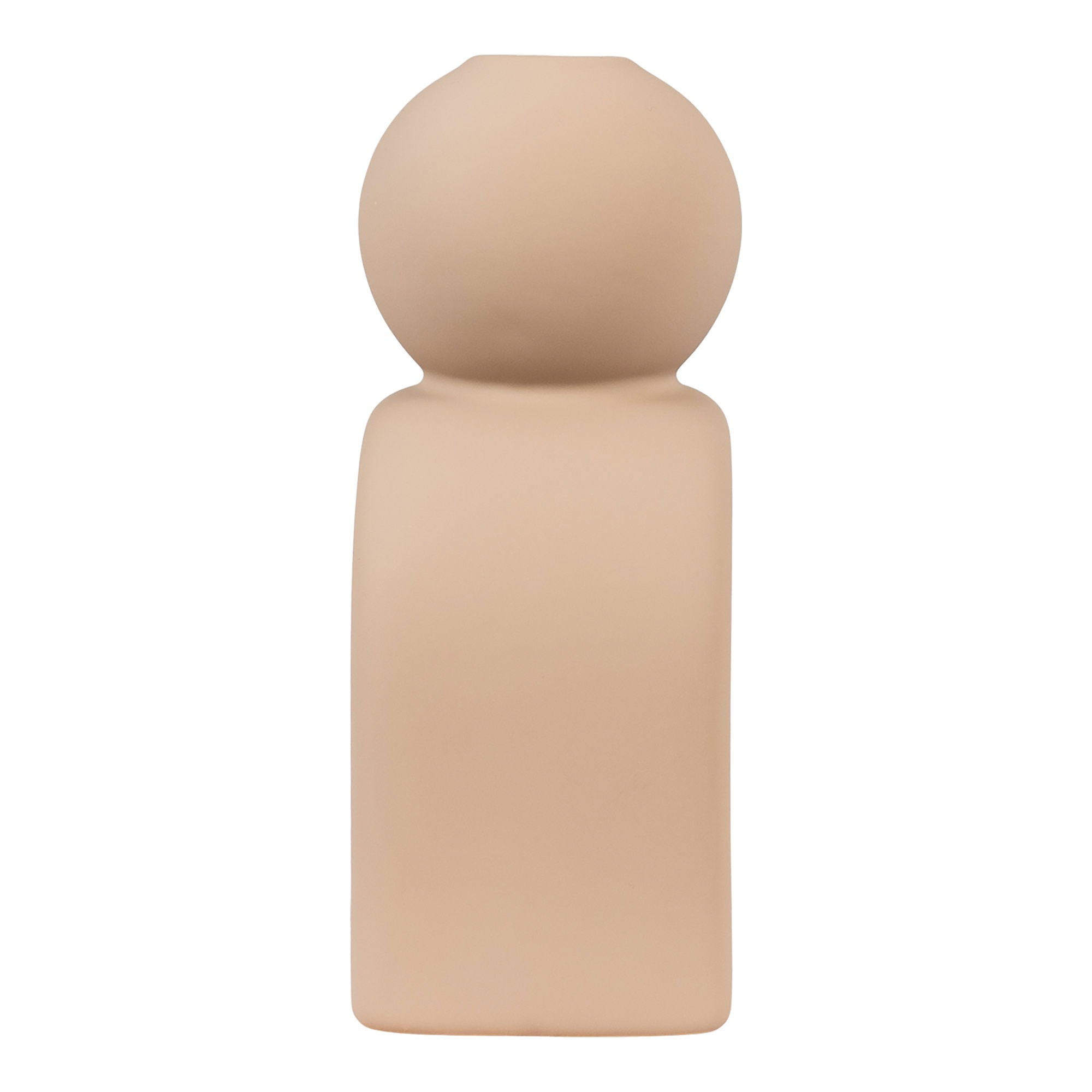 Kerzenhalter, Keramik, braun, 10,5×6,5×17 cm