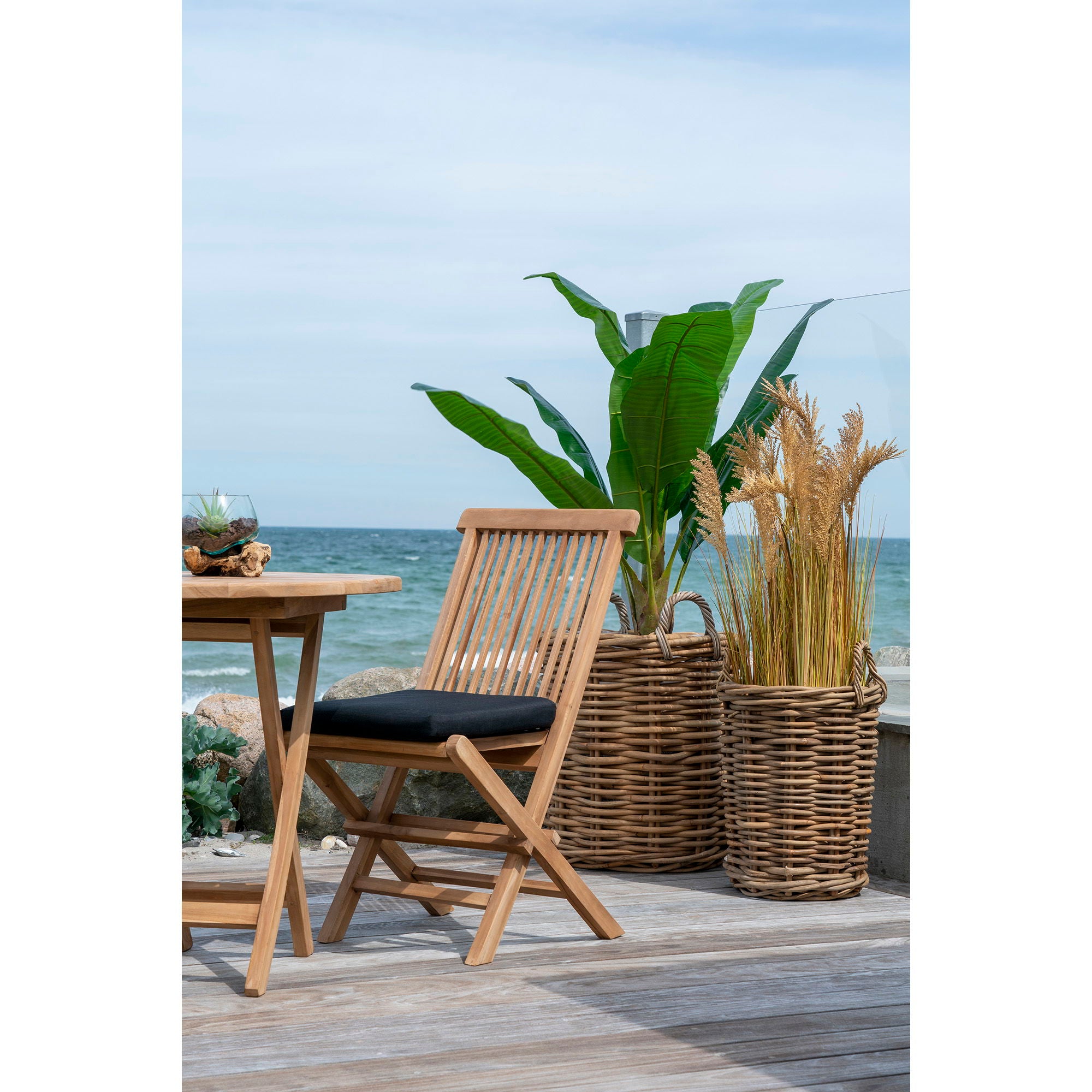 Toledo Gartenstuhl 2er Set – Teak, natur, klappbar