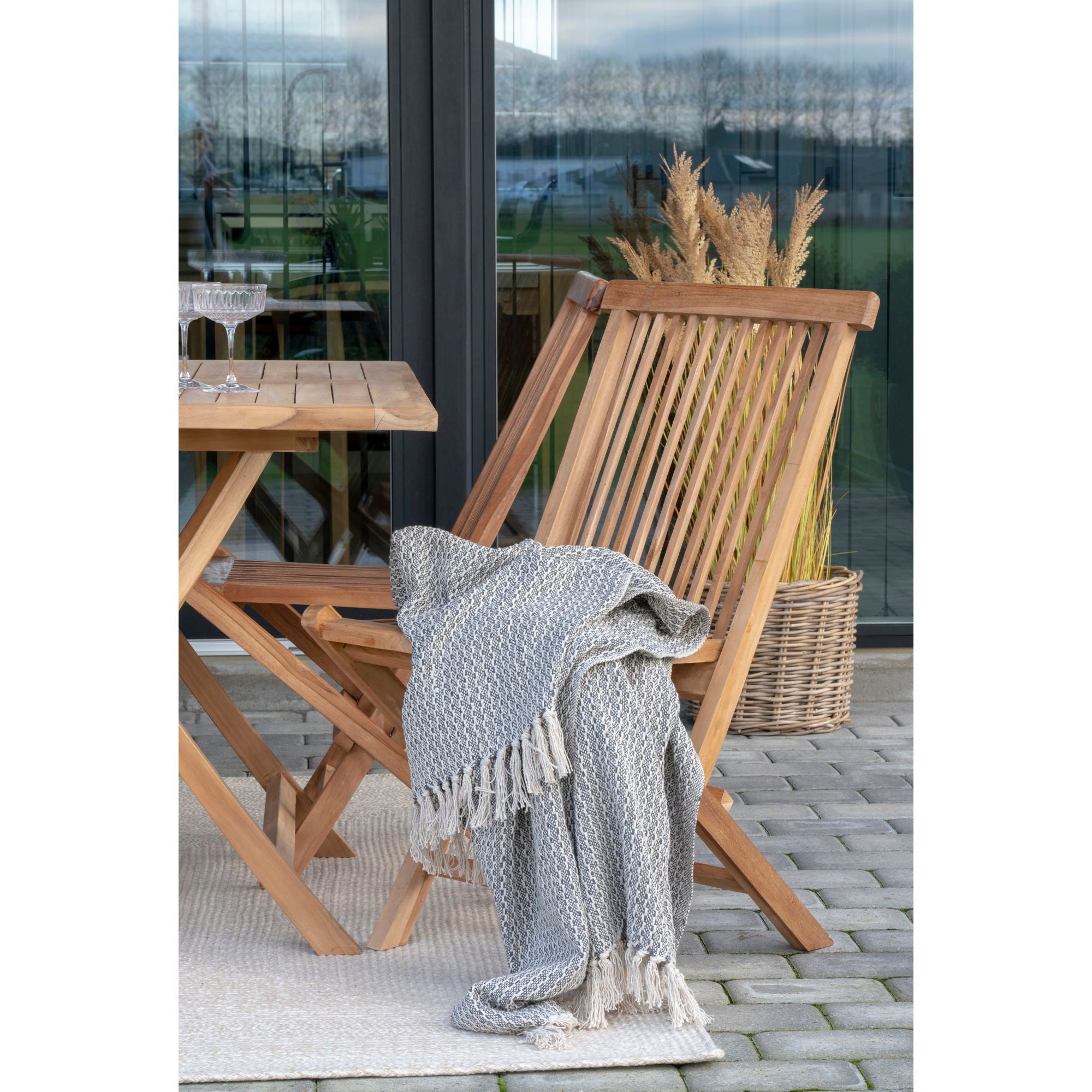 Toledo Gartenstuhl 2er Set – Teak, natur, klappbar