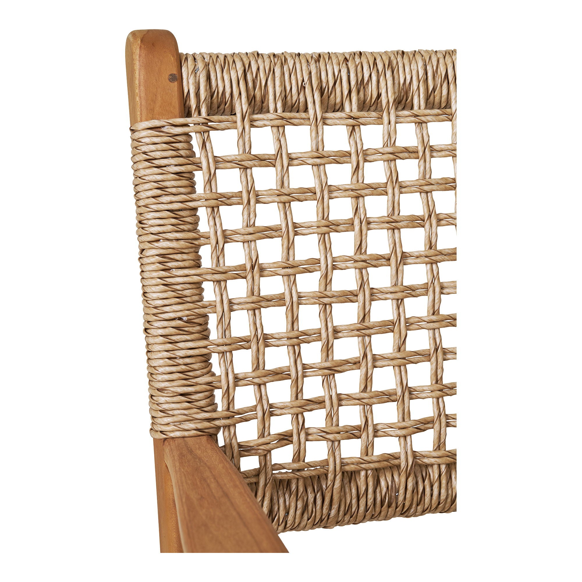 Derby Gartenstuhl mit Armlehne – Teak & Polyrattan, natur