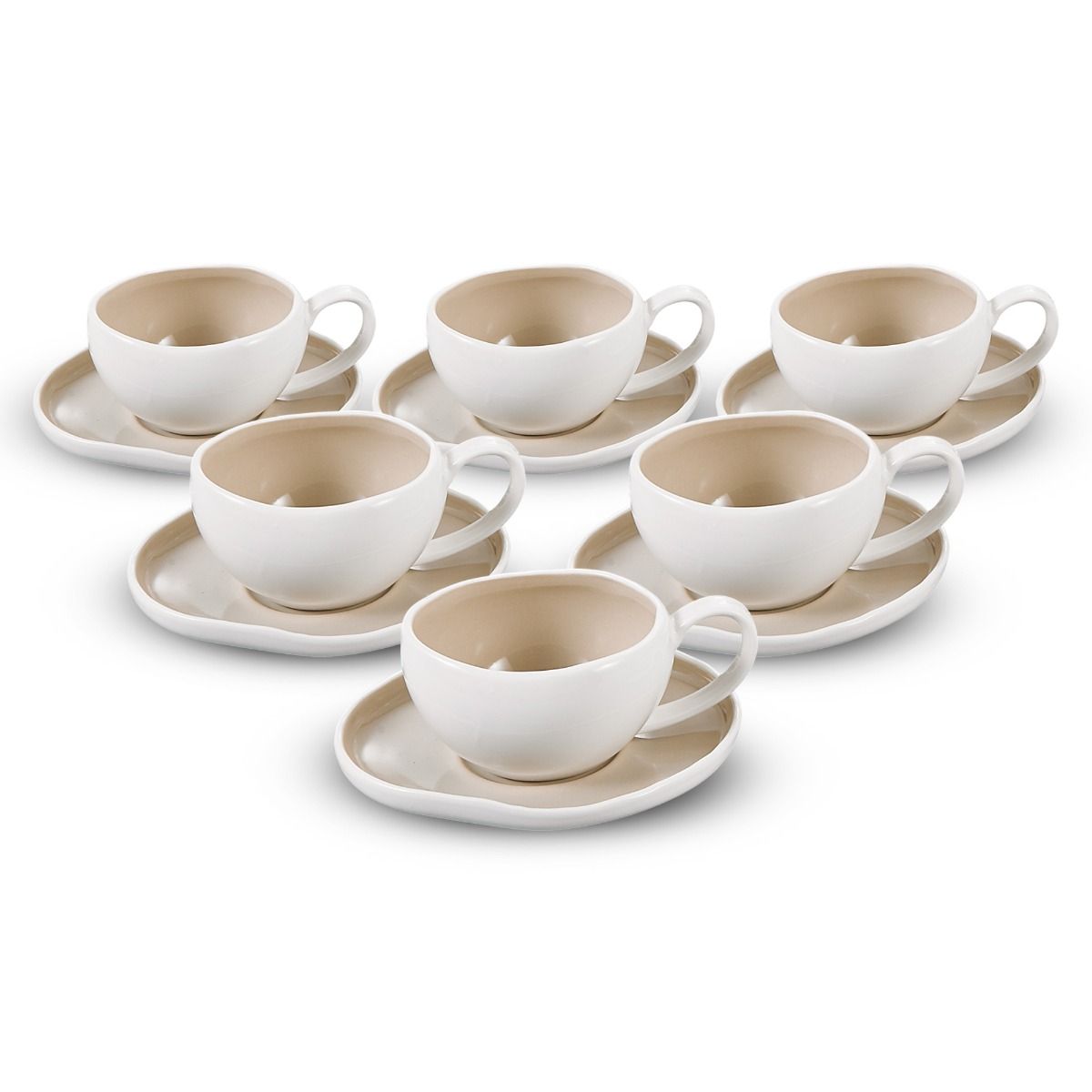 Barles Kaffee Set | Weiß–Taupe